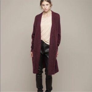 Long brown acne cardigan